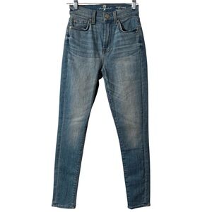 7 For All Mankind Gwenevere High Waist Ankle Jean Light Wash Denim Womens 24